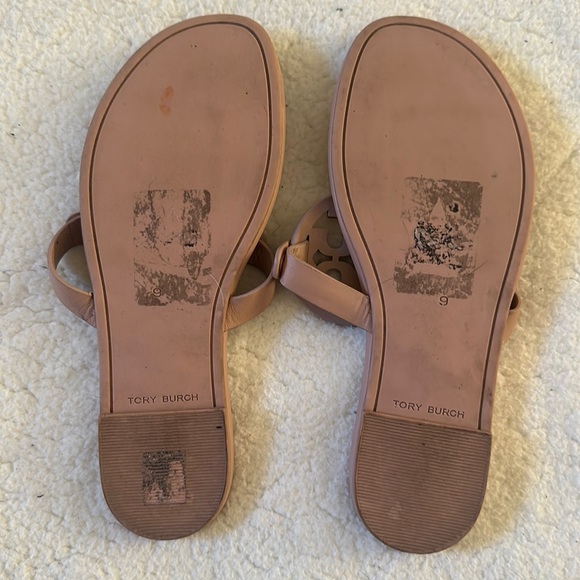 Tory Burch | Soft Miller Logo Tan Leather Sandal Size 9 - Picture 11 of 12